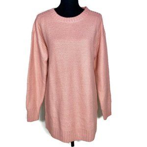 a.n.a Light Pink Long Sleeved Crewneck Sweater M
